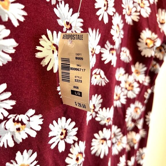 AEROPOSTALE MAP TO MARS Long Sleeve Floral Print Top Size Large - Picture 5 of 7